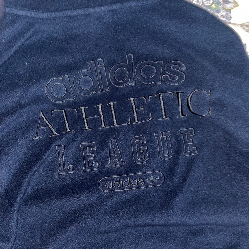 Adidas Blue Long Sleeve Crop Hoodie - Picture 3 of 4